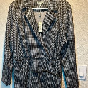 NWT Max Studio Blazer Houndstooth Dress with Tie Belt Size XL